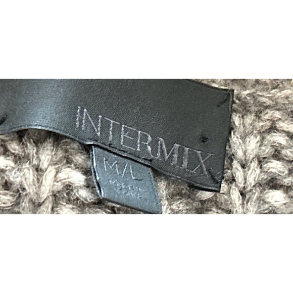 INTERMIX Wool Blend Knitted Jacket Cardigan Oversized Beige Size Large - Picture 3 of 9